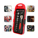 1X(38Pcs Cr-V 1/4 Inch Ratchet Socket Wrench Set Screwdriver Set Kit For Ho
