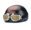 Motorcycle Scooter Helmet Goggles Silver Frame Pilot Style