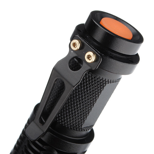 Q5 300LM Mini Zoomable LED Flashlight Black(1*AA/1*14500)