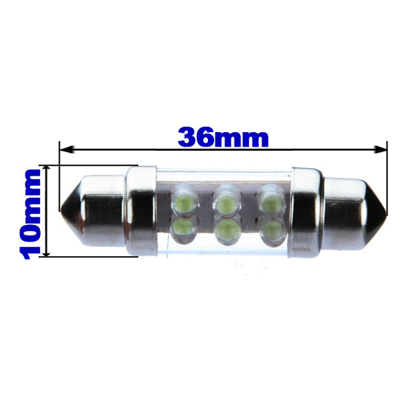 36mm 6SMD DC 12V White Car Festoon Interior Dome Light Bulb Lampre