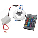 3W RGB LED Recessed Spotlight Ceiling Light Lamp Blub With AC 85-265V