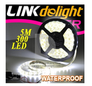 300 LED Super Bright 5050 SMD Waterproof White Flexible Strip 5M 12V