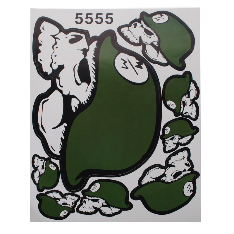 Green Skeleton Head Motorcycle Helmet Decorative Sticker