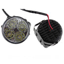 A Pair 4W DC 12V 4LED Round White Car Daytime Running Light