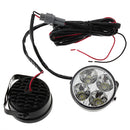 A Pair 4W DC 12V 4LED Round White Car Daytime Running Light