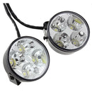 A Pair 4W DC 12V 4LED Round White Car Daytime Running Light