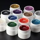 12 Colors Nail Art False French Glitter UV Gel Builder Polish Set