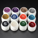12 Colors Nail Art False French Glitter UV Gel Builder Polish Set