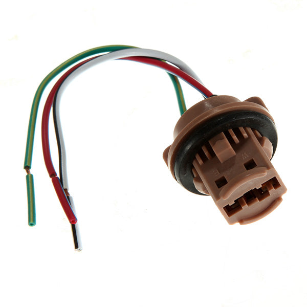 A Pair 7443 LED Bulb Brake Light Socket Harness Wire Plugs