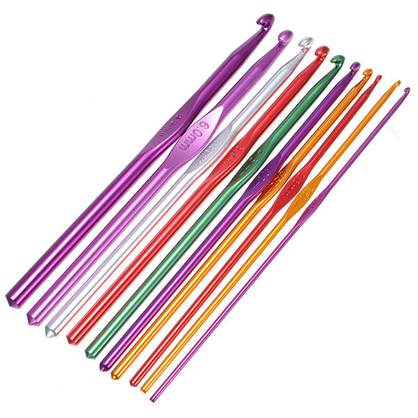 22Pcs Aluminum Crochet Knitting Needles Weave Craft Set