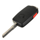 Uncut Remote Flip Key Fob Transmitter 4 Buttons for VW Jetta Golf