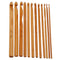 12 Bamboo Handle Crochet Hooks Needle Set