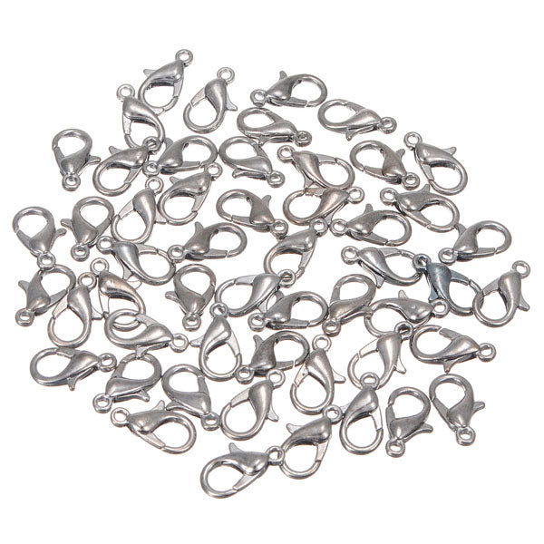 50pcs Lobster Clasps Claw DIY Jewelry Fastener Hook Findings 12mm