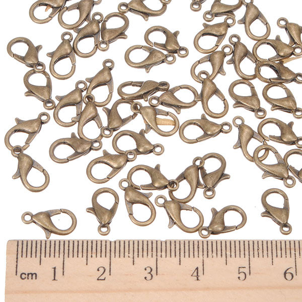 50pcs Lobster Clasps Claw DIY Jewelry Fastener Hook Findings 12mm
