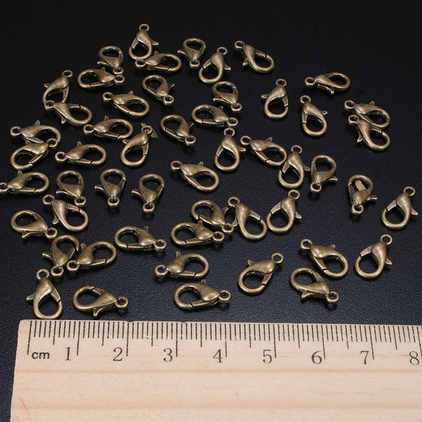 50pcs Lobster Clasps Claw DIY Jewelry Fastener Hook Findings 12mm