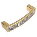 Cabinet Wardrobe Crystal Glass Diamond Square Knob Pull Handle