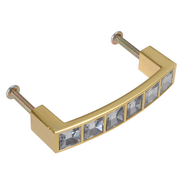 Cabinet Wardrobe Crystal Glass Diamond Square Knob Pull Handle