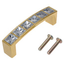 Cabinet Wardrobe Crystal Glass Diamond Square Knob Pull Handle