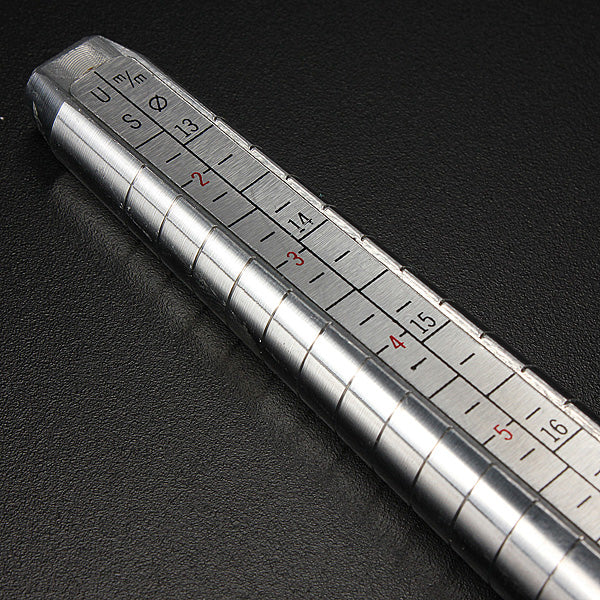 Metal Ring Measure Sizer Guage Mandrel Finger Sizing Stick