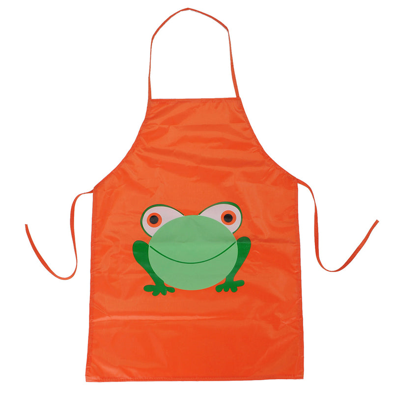 Childern Kids Cartoon Frog Printed Waterproof Costume Painting Apron