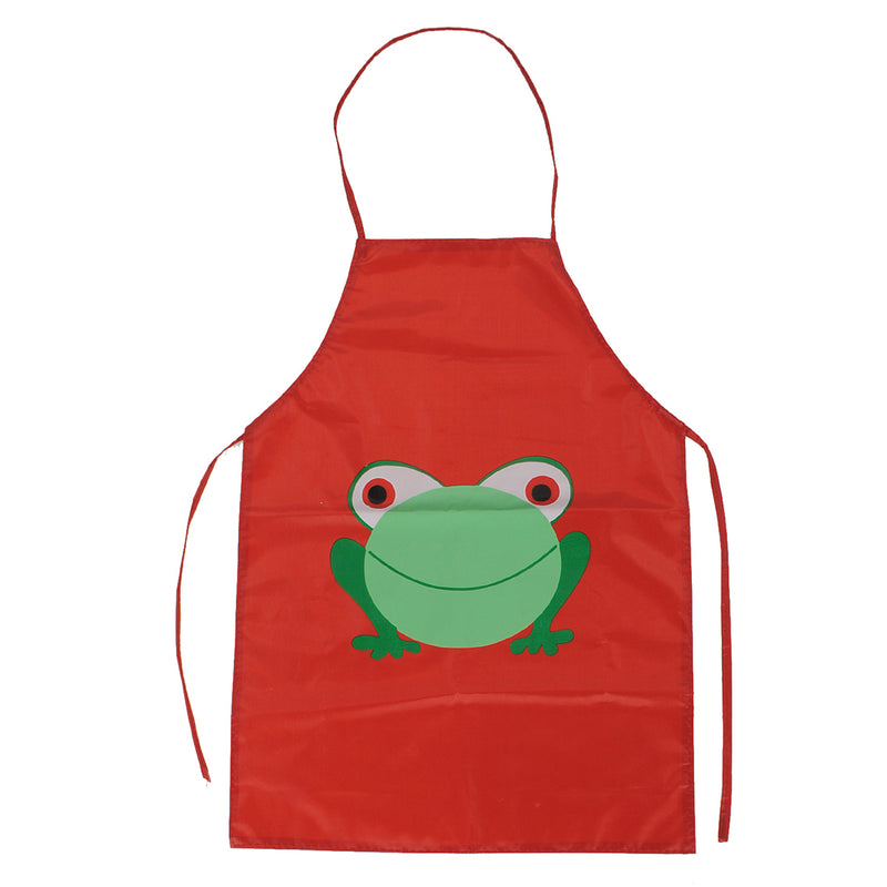 Childern Kids Cartoon Frog Printed Waterproof Costume Painting Apron