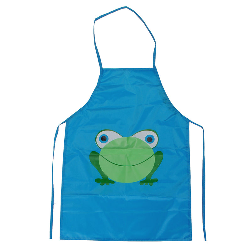Childern Kids Cartoon Frog Printed Waterproof Costume Painting Apron