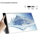 1X(A4 Light Box Tracer With Scale Ultra-Thin Usb Dimmable Brightness Led Ar