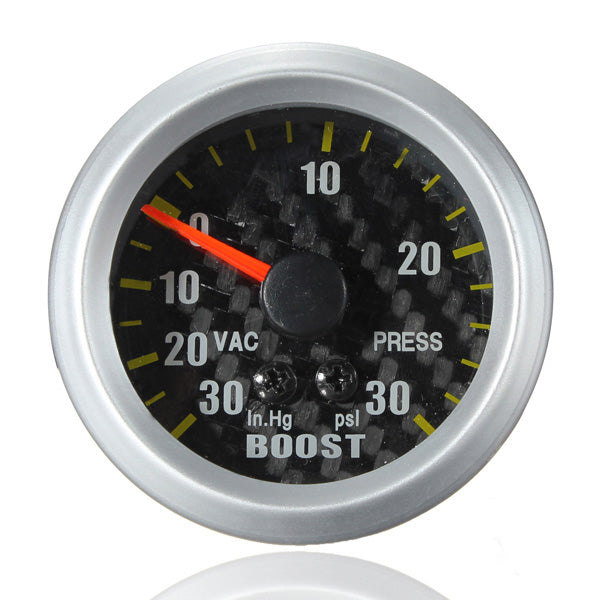 Carbon Fiber Face Mechanical Boost Vacuum Gauge Autometer 2