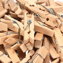 100PCS 35mm Natural Wooden Photo Paper Clips