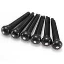 A Set of Black/White 6 Guitar Bridge Pins 1 Saddle Nut for Folk Guitar