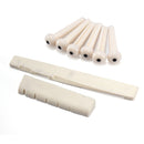 A Set of Black/White 6 Guitar Bridge Pins 1 Saddle Nut for Folk Guitar
