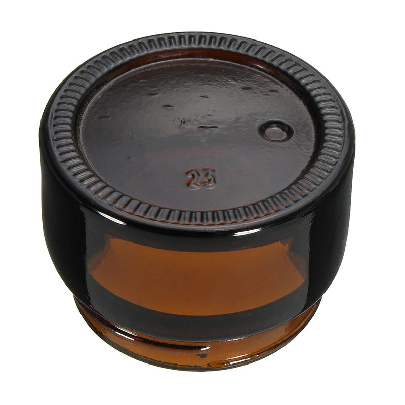 30mL Brown Amber Glass Small Jar Round Empty Black Lid Cream Balm Jar Container