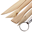 5 Pcs Assorted Wooden Pottery Clay Sculpture Tools Scrape Smooth Shape Sculpt Clay Crafts Set