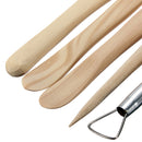 5 Pcs Assorted Wooden Pottery Clay Sculpture Tools Scrape Smooth Shape Sculpt Clay Crafts Set