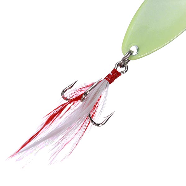 Luminous Swivel Spoon Blade Bass Bait Sequins Metal Fishing Lures