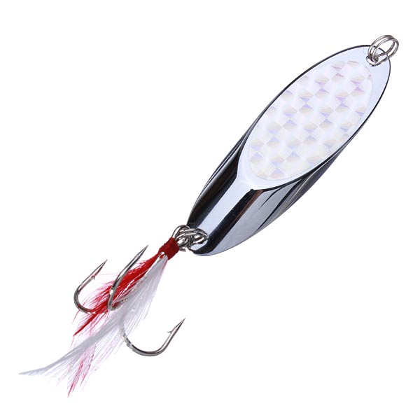 Oblique Sequins Iron Metal Lure Bass Bait Treble Hooks Paillette
