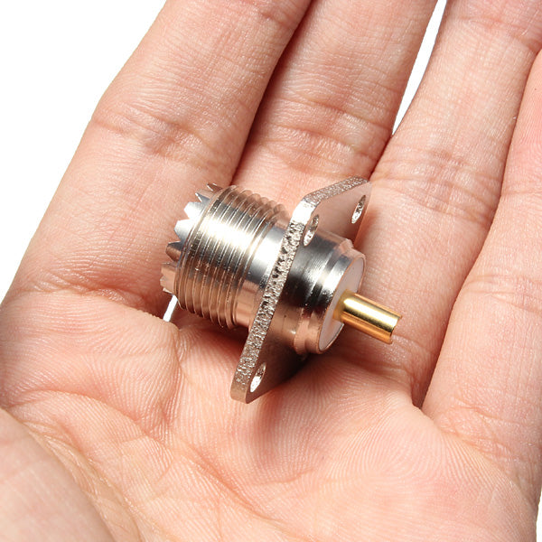 UHF Female Jack 4 Hole 25mm Flange Solder Panel Mount RF connector