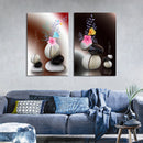 Miico Hand Painted Combination Decorative Paintings Flower Painting Wall Art For Home Decoration