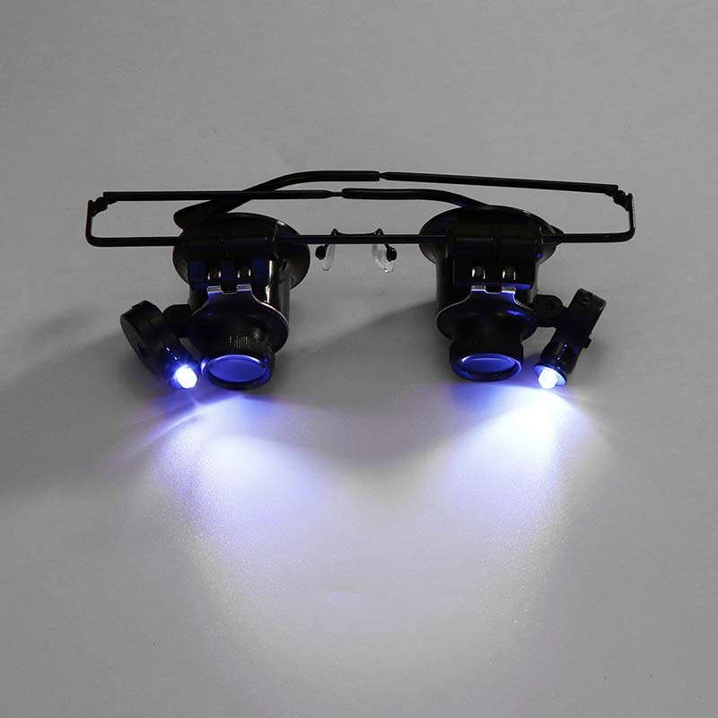 20X Magnifier Magnifying Eye Glass Loupe Lens Jeweler Watch Repair Tool LED Light