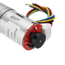 Machifit 25GA370 DC 12V Micro Gear Reduction Encoder Motor with Mounting Bracket and Wheel