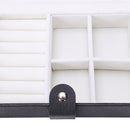 Pu Leather Jewelry Box Single Layer Ring Earrings Storage Box Jewelry Stora