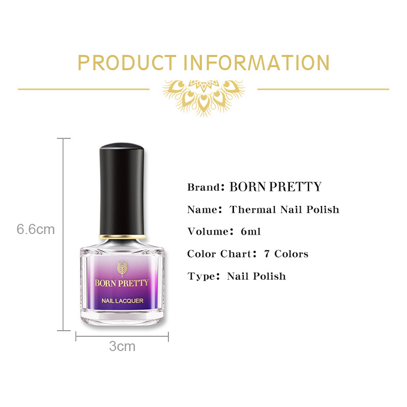 Born Pretty Thermal Color Changing Nail Polish Nail Art Varnish Manicure Fo T4L2