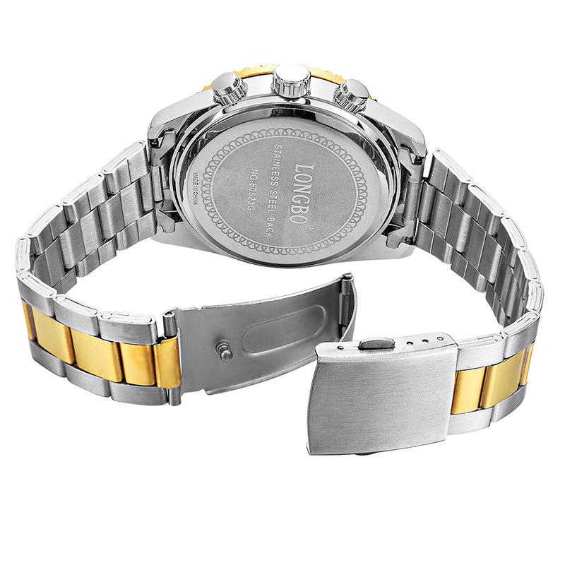 LONGBO 80523 Fashion Full Steel Luminous Display Waterproof Business Style Men Quartz Watch