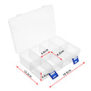 8 Grids Transparent Storage Box Double Latch Compartments Parts Container Assortment Organizer