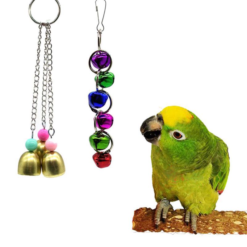 Bird Parrot Toys, 7 Packs Bird Swing Chewing Hanging Perches With Bells For