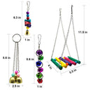 Bird Parrot Toys, 7 Packs Bird Swing Chewing Hanging Perches With Bells For