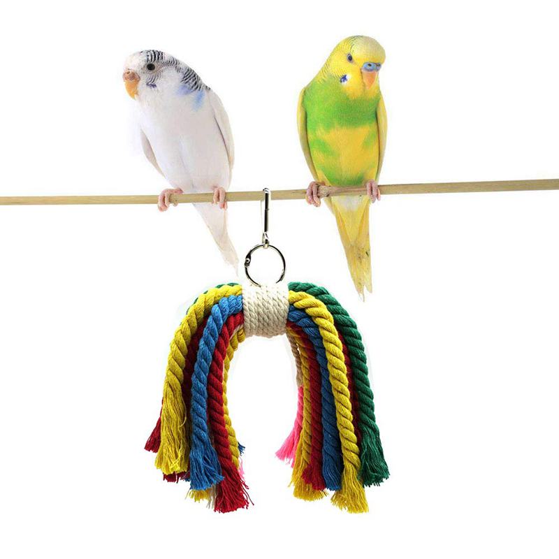 Bird Parrot Toys, 7 Packs Bird Swing Chewing Hanging Perches With Bells For