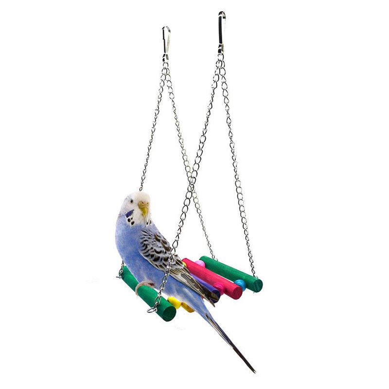 Bird Parrot Toys, 7 Packs Bird Swing Chewing Hanging Perches With Bells For
