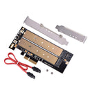 1X(2 Port Ngff M.2 B & M Key To Pci-E 4X Adapter Card Pci-E Riser Sata To P