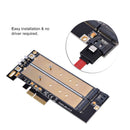 1X(2 Port Ngff M.2 B & M Key To Pci-E 4X Adapter Card Pci-E Riser Sata To P